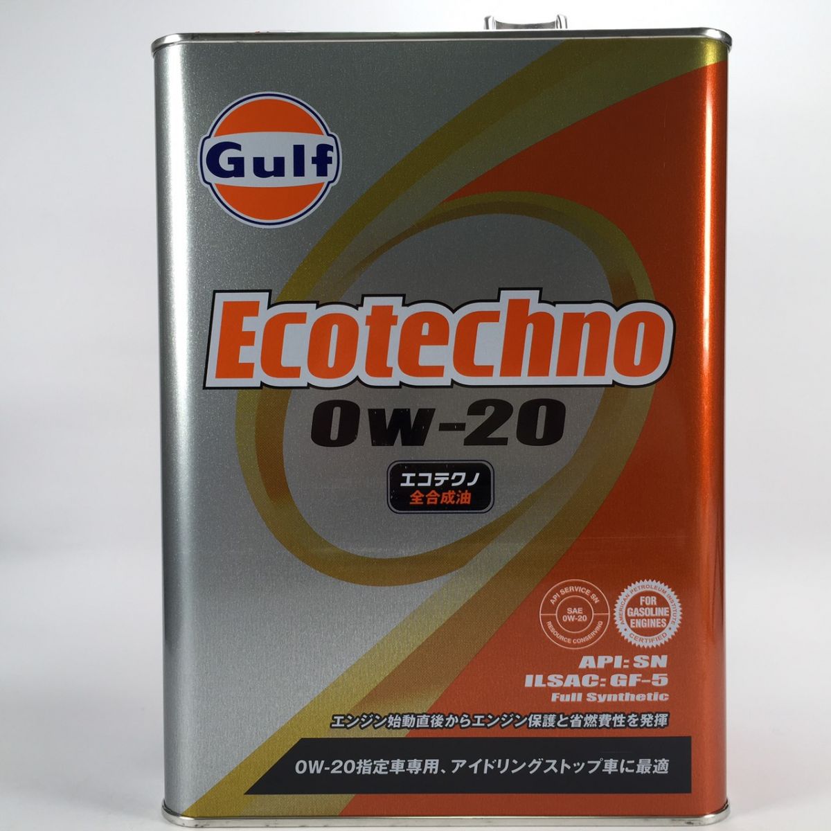 GULF Ecotechno 0W-20 全合成機油 PAO + VHVI 配方 日本海灣 鐵桶4L